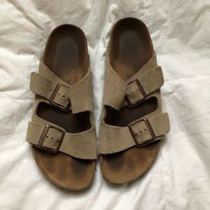 Birkenstock’s Arizona Suede Leather Taupe